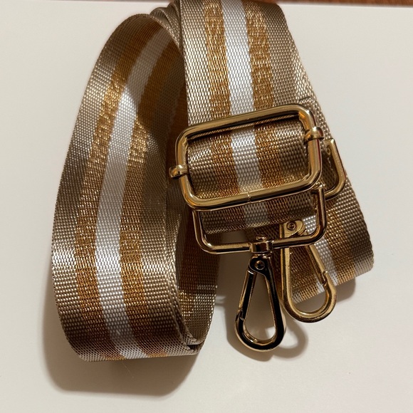 Accessories - Gold and White Striped Adjustable Bag Strap NEW